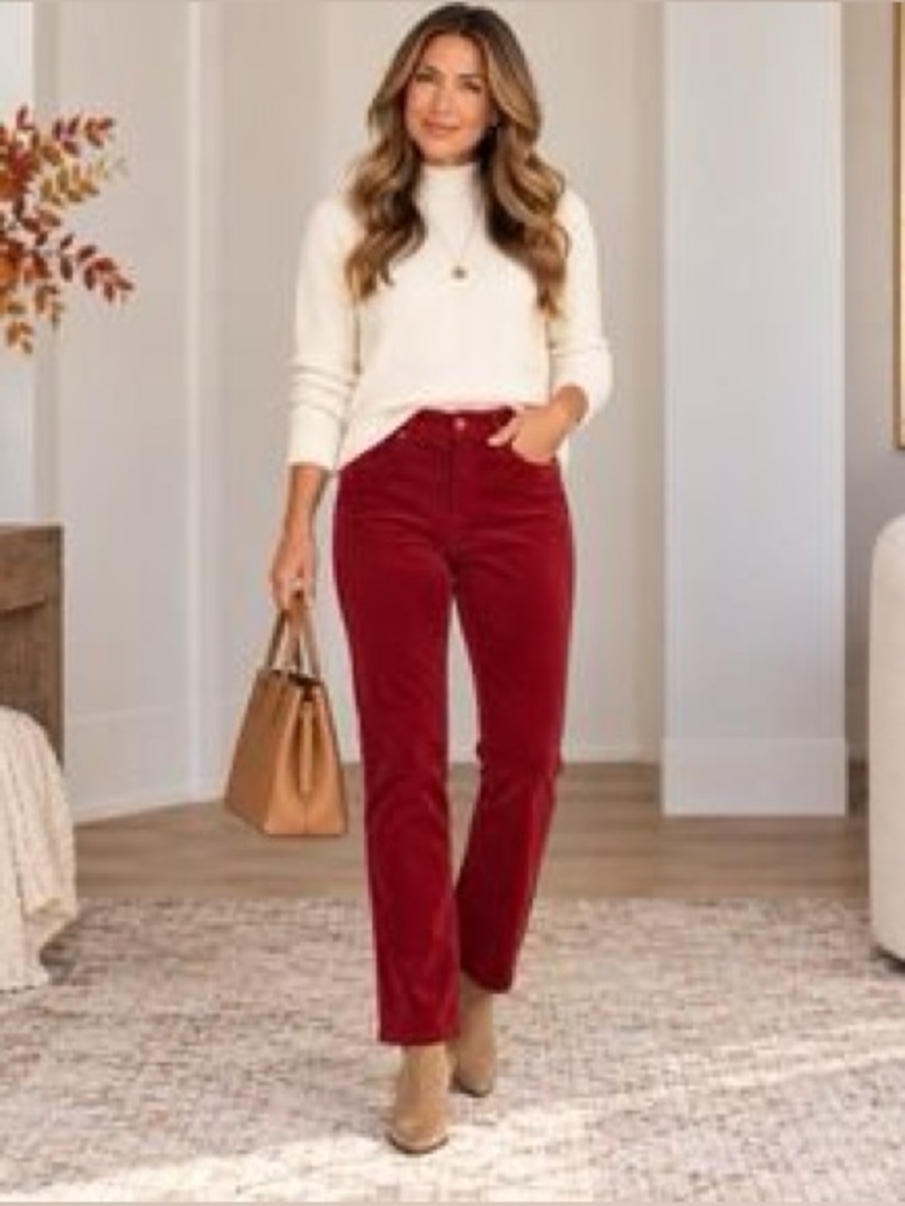 Talbots Signature Boot Corduroy Pants in Red Size 4